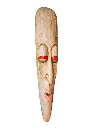[long Face], Handmade Wooden Mask, [somalian], [painted], Poplar Wood