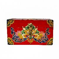 Tibetan Ritual Wooden Box, [carved] And Painted