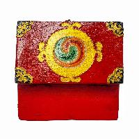 Tibetan Ritual Wooden Box, [carved] And Painted