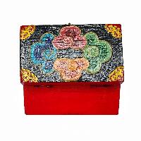 Tibetan Ritual Wooden Box, [carved] And Painted