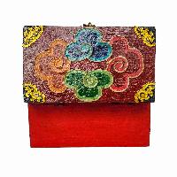 Tibetan Ritual Wooden Box, [carved] And Painted