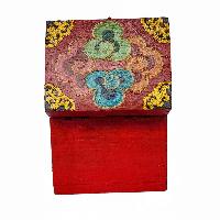 Tibetan Ritual Wooden Box, [carved] And Painted