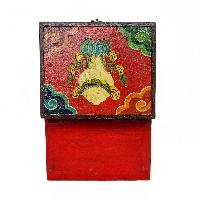 Tibetan Ritual Wooden Box, [carved] And Painted