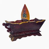 Tibetan Ritual Wooden Box, [carved] And Painted