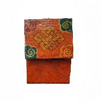 Tibetan Ritual Wooden Box, [carved] And Painted