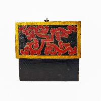 Tibetan Ritual Wooden Box, [carved] And Painted