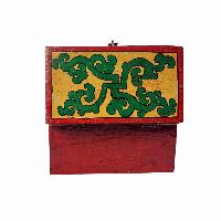 Tibetan Ritual Wooden Box, [carved] And Painted