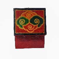 Tibetan Ritual Wooden Box, [carved] And Painted