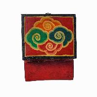 Tibetan Ritual Wooden Box, [carved] And Painted