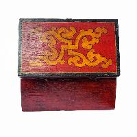 Tibetan Ritual Wooden Box, [carved] And Painted