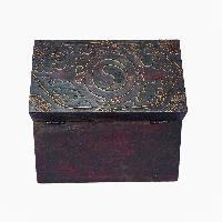 Tibetan Ritual Wooden Box, [carved] And Painted