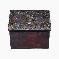 Tibetan Ritual Wooden Box, [carved] And Painted