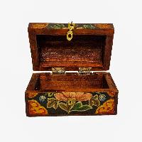 Tibetan Ritual Wooden Box, [carved] And Painted