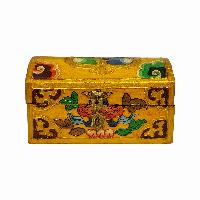 Tibetan Ritual Wooden Box, [carved] And Painted