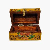 Tibetan Ritual Wooden Box, [carved] And Painted