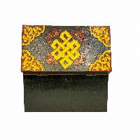 Tibetan Ritual Wooden Box, [carved] And Painted