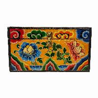 Tibetan Ritual Wooden Box, Traditional Color Painted