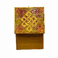 Tibetan Ritual Wooden Box, [carved] And Traditional Color Painted