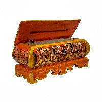 Tibetan Ritual Wooden Incense Burner, Traditional Color Painted