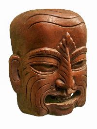 [tribal Mask], Handmade Wooden Mask, Wall Hanging, [painted], Poplar Wood