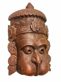 [hanuman], Handmade Wooden Mask, Wall Hanging, [painted], Poplar Wood