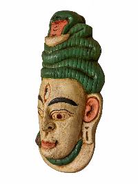 [shiva], Handmade Wooden Mask, Wall Hanging, [painted], Poplar Wood
