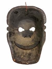 [skull], Handmade Wooden Mask, Wall Hanging, [painted], Poplar Wood