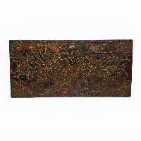 Tibetan Ritual Wooden Box, Traditional Color Painted