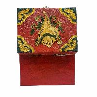 Tibetan Ritual Wooden Box, Traditional Color Painted