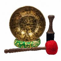 [handmade Singing Bowls], Buddhist Hand Beaten, Antique Finishing, Sound Note E, 164 Hz