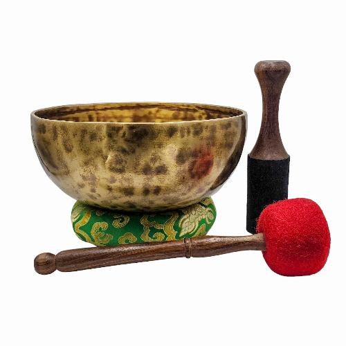 [handmade Singing Bowls], Buddhist Hand Beaten, Antique Finishing, Sound Note D, 156 Hz