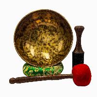 [handmade Singing Bowls], Buddhist Hand Beaten, Antique Finishing, Sound Note D, 156 Hz