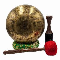 [handmade Singing Bowls], Buddhist Hand Beaten, Antique Finishing, Sound Note D, 156 Hz