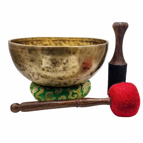 [handmade Singing Bowls], Buddhist Hand Beaten, Antique Finishing, Sound Note C, 140 Hz