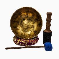 [handmade Singing Bowls], Buddhist Hand Beaten, Antique Finishing, Sound Note G, 204 Hz