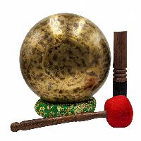 [handmade Singing Bowls], Buddhist Hand Beaten, Antique Finishing, Sound Note F, 173 Hz