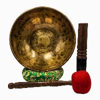 [handmade Singing Bowls], Buddhist Hand Beaten, Antique Finishing, Sound Note D, 149 Hz