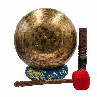 [handmade Singing Bowls], Buddhist Hand Beaten, Antique Finishing, Sound Note C, 136 Hz