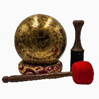 [handmade Singing Bowls], Buddhist Hand Beaten, Antique Finishing, Sound Note G, 205 Hz