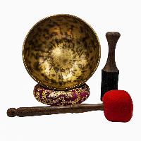 [handmade Singing Bowls], Buddhist Hand Beaten, Antique Finishing, Sound Note F, 183 Hz