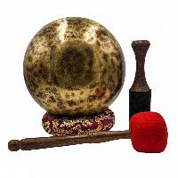 [handmade Singing Bowls], Buddhist Hand Beaten, Antique Finishing, Sound Note F, 183 Hz