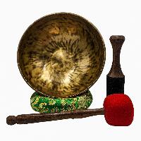 [handmade Singing Bowls], Buddhist Hand Beaten, Antique Finishing, Sound Note E, 166 Hz