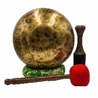 [handmade Singing Bowls], Buddhist Hand Beaten, Antique Finishing, Sound Note E, 166 Hz