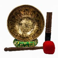 [handmade Singing Bowls], Buddhist Hand Beaten, Antique Finishing, Sound Note D, 144 Hz