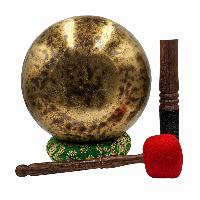 [handmade Singing Bowls], Buddhist Hand Beaten, Antique Finishing, Sound Note D, 144 Hz