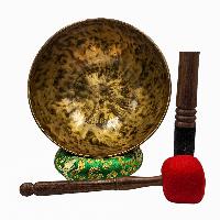 [handmade Singing Bowls], Buddhist Hand Beaten, Antique Finishing, Sound Note C, 134 Hz