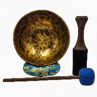 [handmade Singing Bowls], Buddhist Hand Beaten, Antique Finishing, Sound Note B, 253 Hz