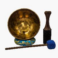 [handmade Singing Bowls], Buddhist Hand Beaten, Antique Finishing, Sound Note A, 230 Hz