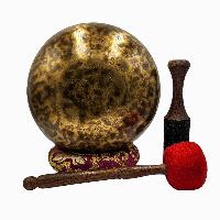 [handmade Singing Bowls], Buddhist Hand Beaten, Antique Finishing, Sound Note F, 177 Hz