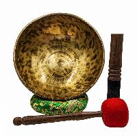 [handmade Singing Bowls], Buddhist Hand Beaten, Antique Finishing, Sound Note D, 147 Hz